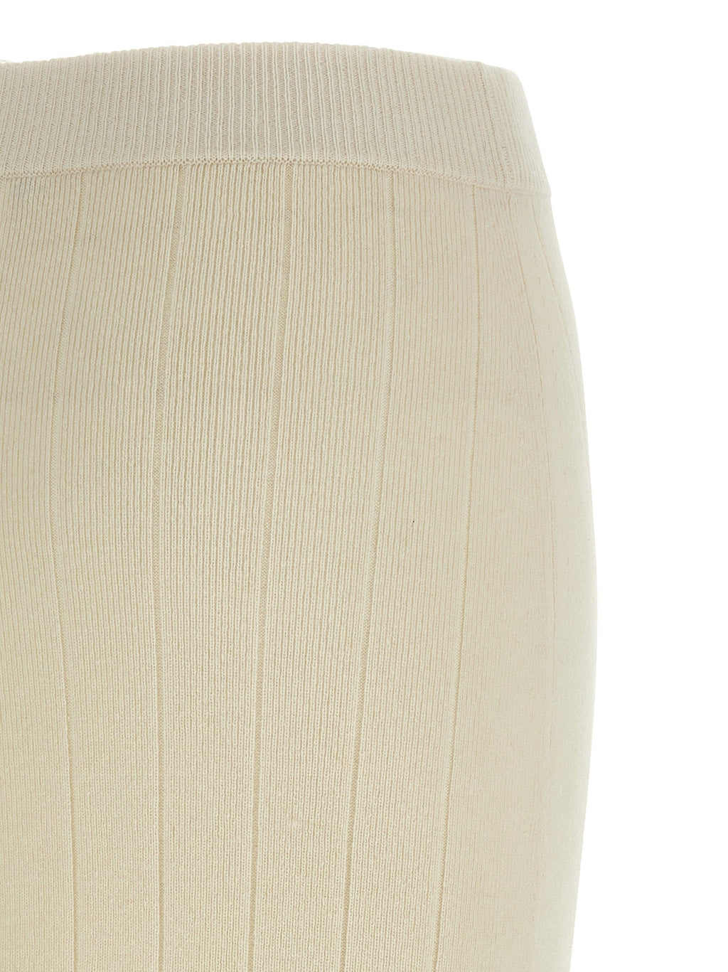Max Mara White Cashmere Midi Skirt