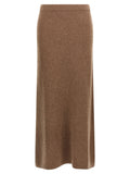 Max Mara Gray Cashmere Midi Skirt