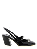 Jimmy Choo Black Leather Mid Heel Pumps