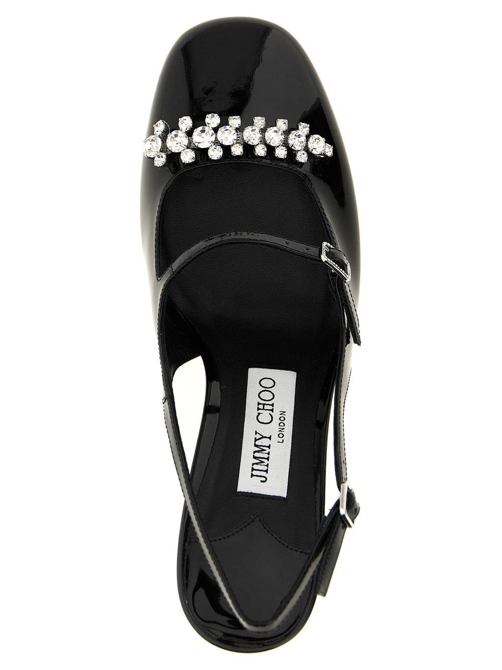 Jimmy Choo Black Leather Mid Heel Pumps