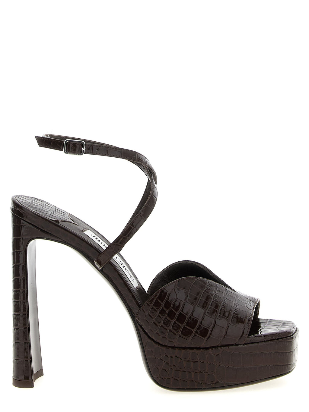 Jimmy Choo Brown Leather Stiletto Heel Sandals