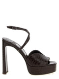 Jimmy Choo Brown Leather Stiletto Heel Sandals