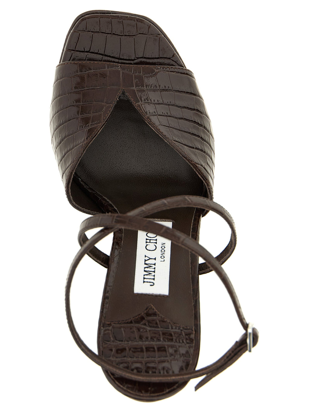 Jimmy Choo Brown Leather Stiletto Heel Sandals