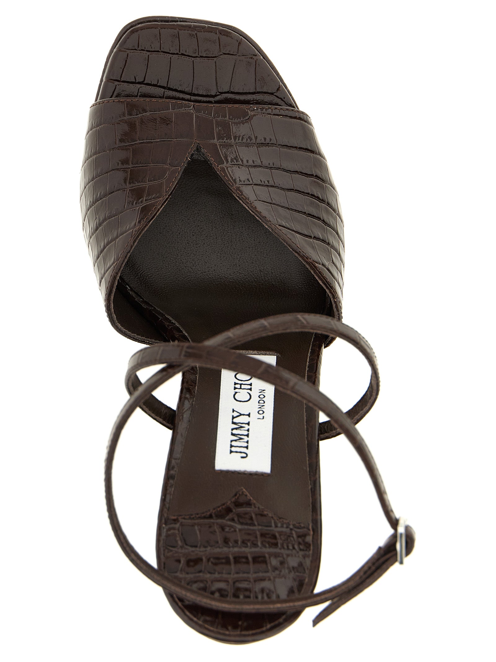 Jimmy Choo Brown Leather Stiletto Heel Sandals