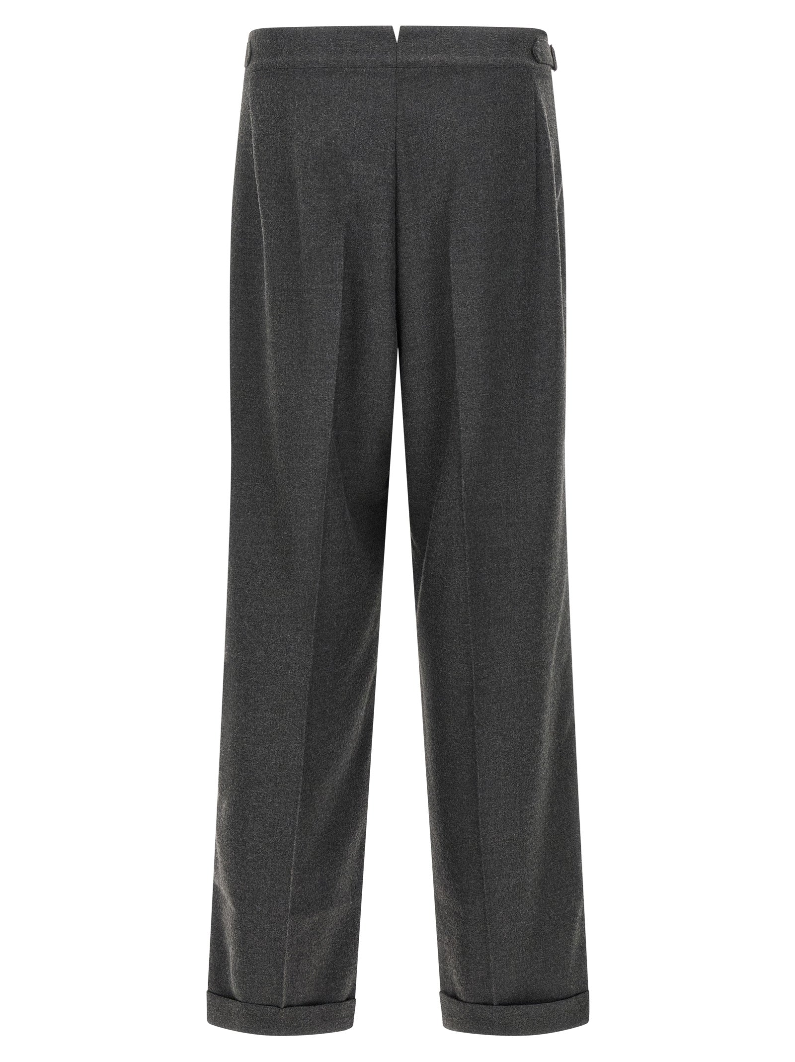 CELLAR DOOR Gray Polyester Casual Pants