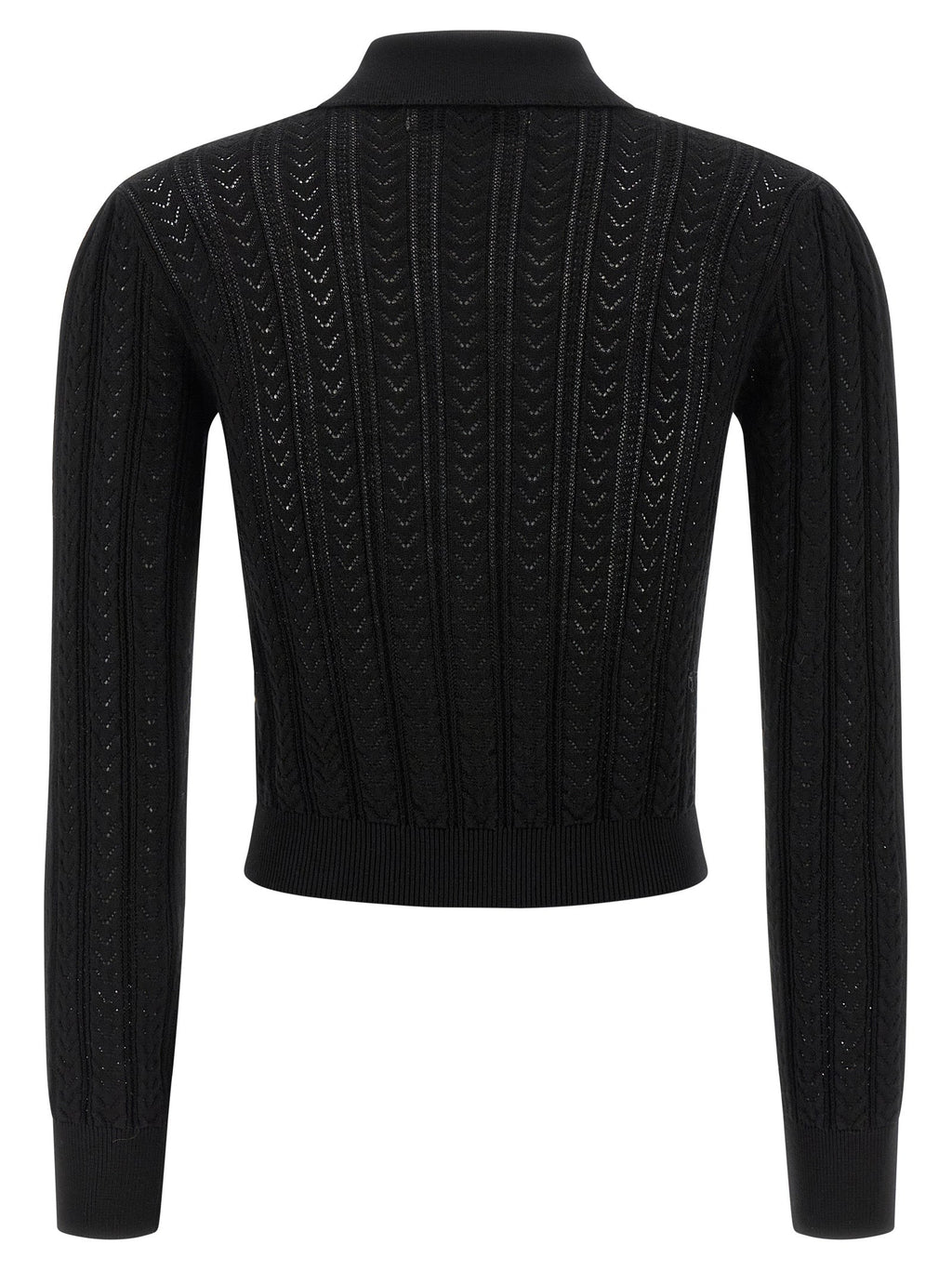 Alessandra Rich Black Cotton Cardigan