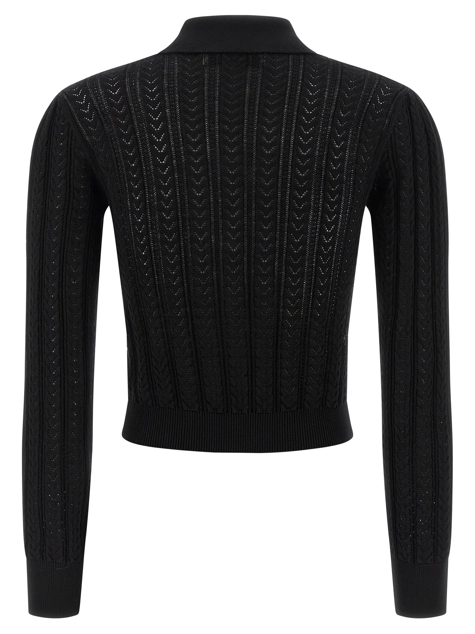 Alessandra Rich Black Cotton Cardigan