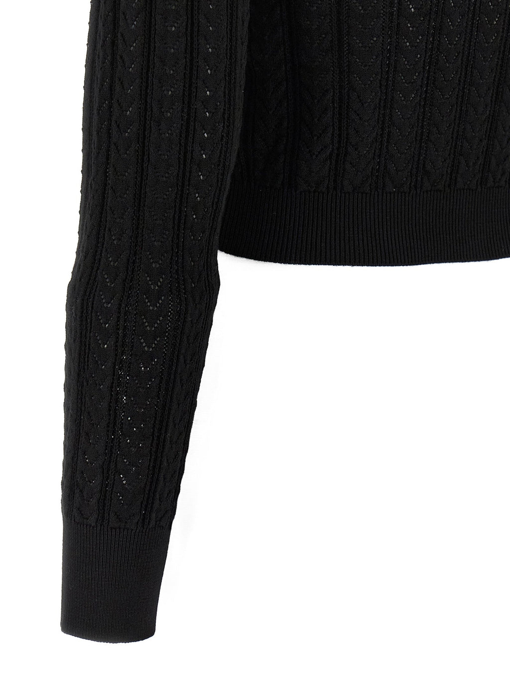 Alessandra Rich Black Cotton Cardigan