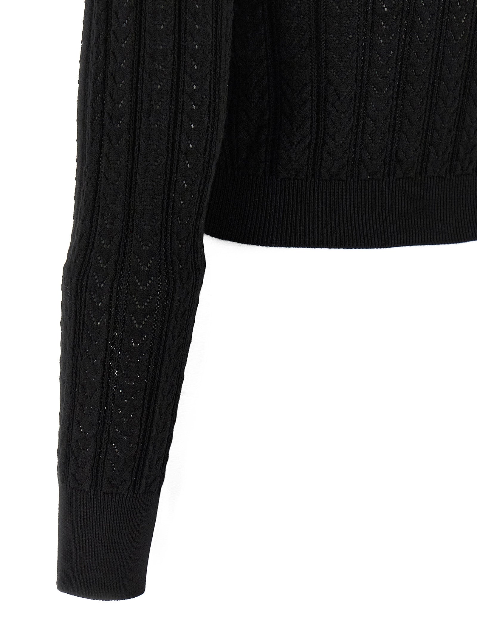 Alessandra Rich Black Cotton Cardigan