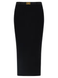 Elisabetta Franchi Black Viscose Midi Skirt