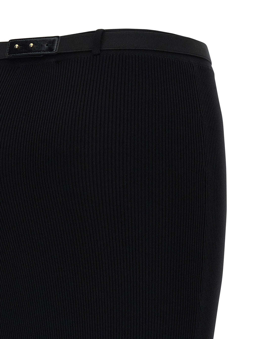 Elisabetta Franchi Black Viscose Midi Skirt
