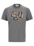 Fendi Gray Cotton T-Shirt