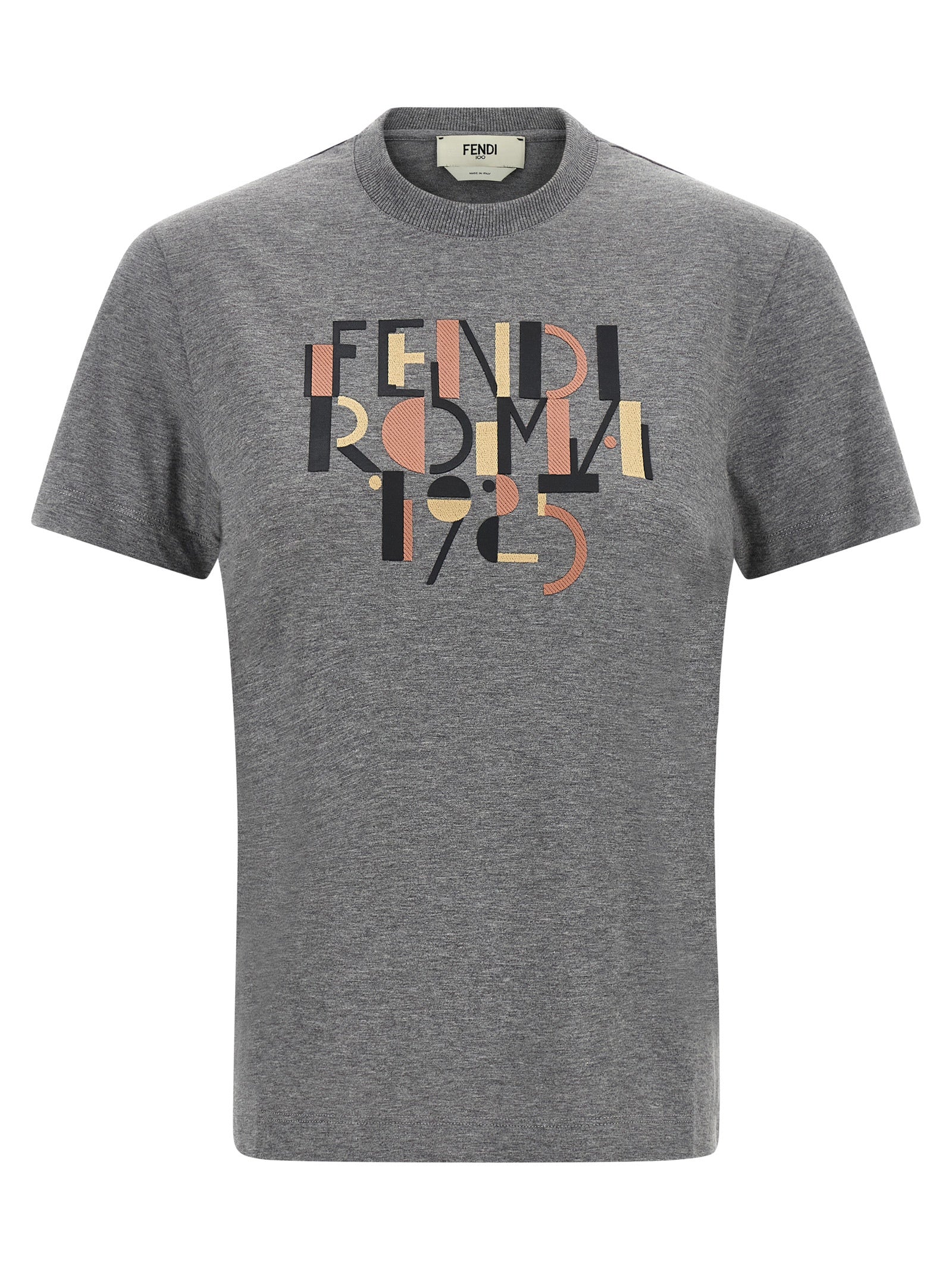 Fendi Gray Cotton T-Shirt