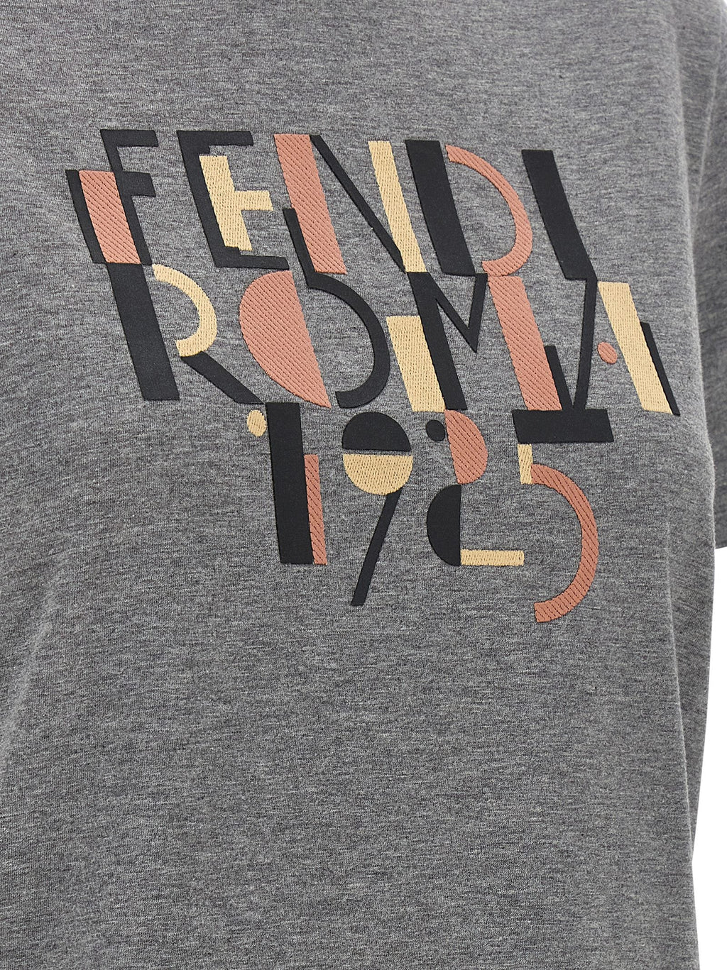 Fendi Gray Cotton T-Shirt
