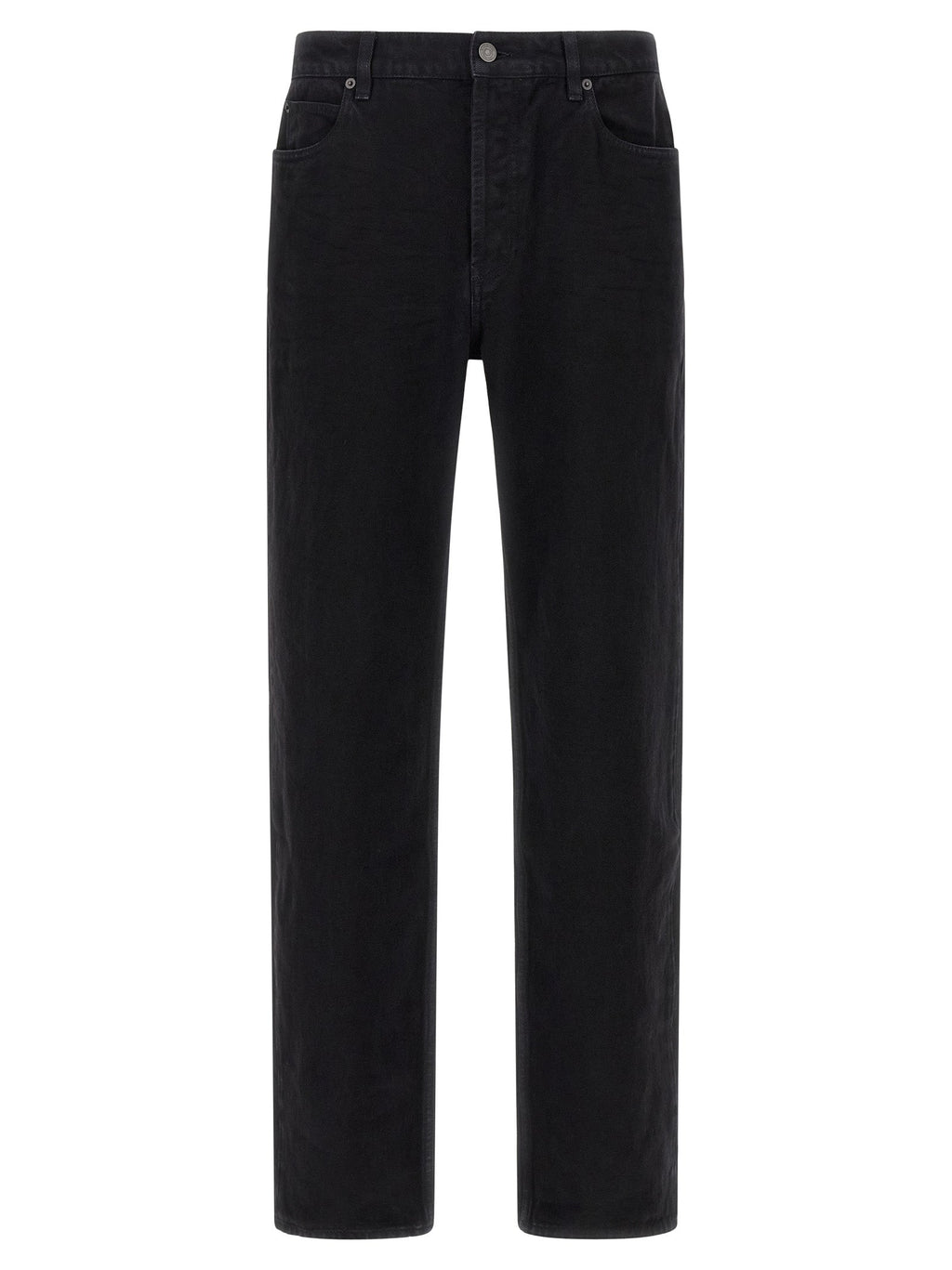 Saint Laurent Black Cotton Straight-Leg Jeans