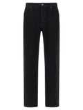 Saint Laurent Black Cotton Straight-Leg Jeans
