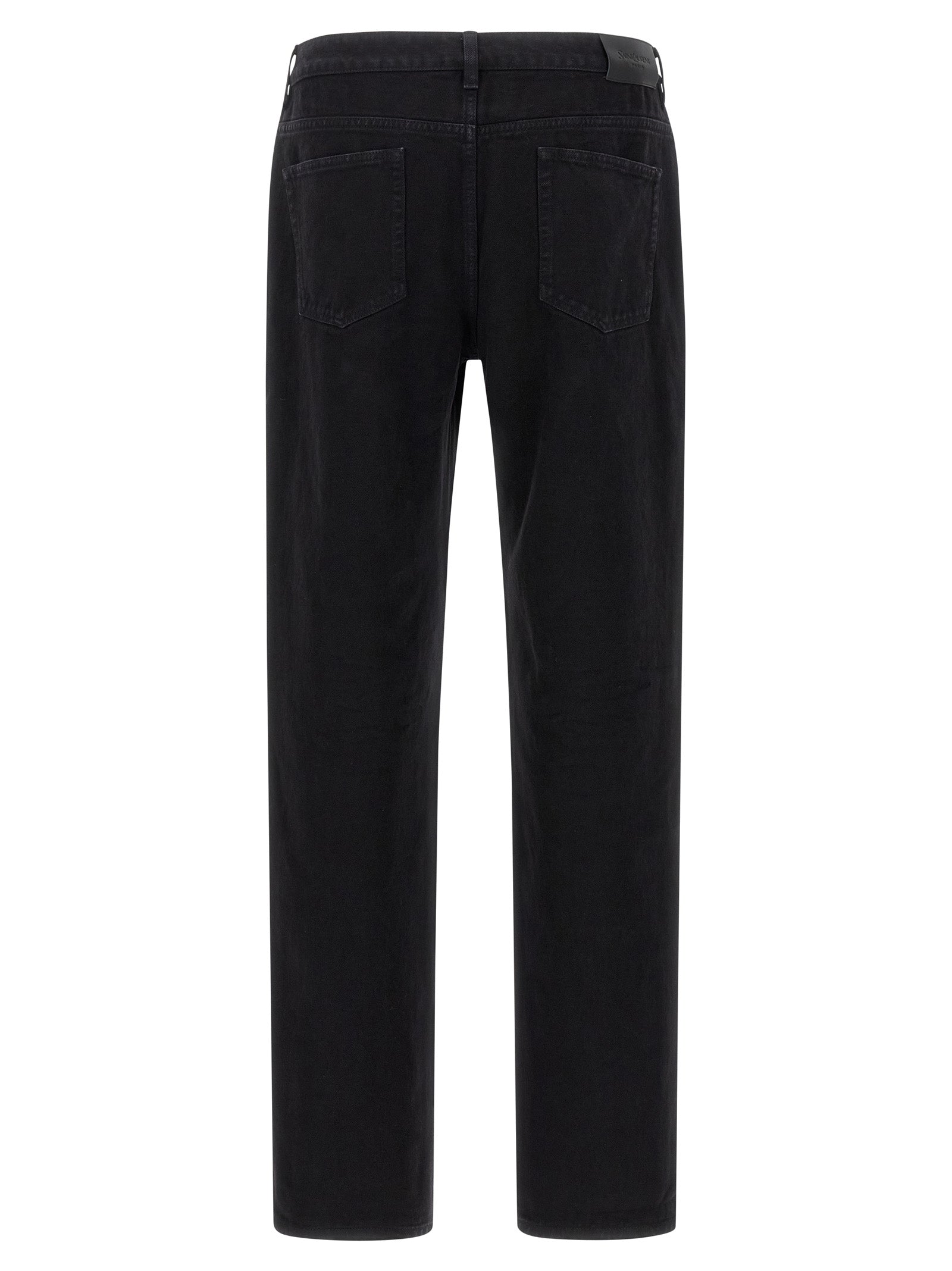 Saint Laurent Black Cotton Straight-Leg Jeans