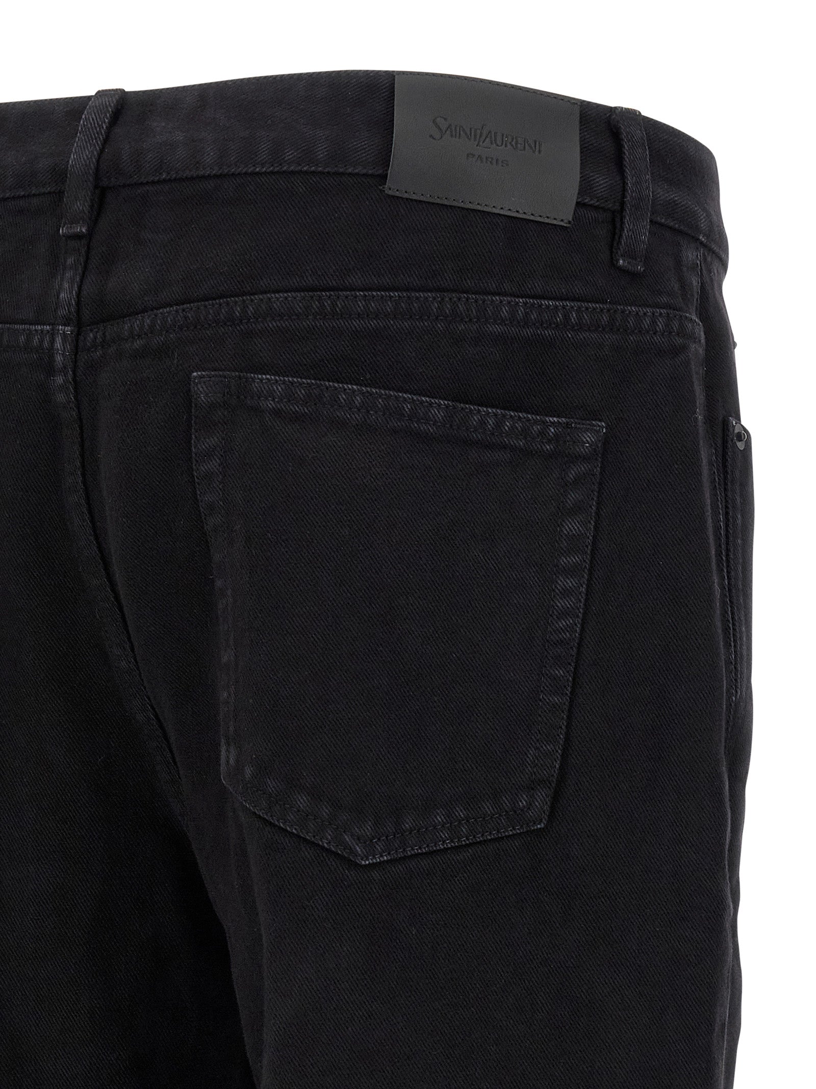 Saint Laurent Black Cotton Straight-Leg Jeans