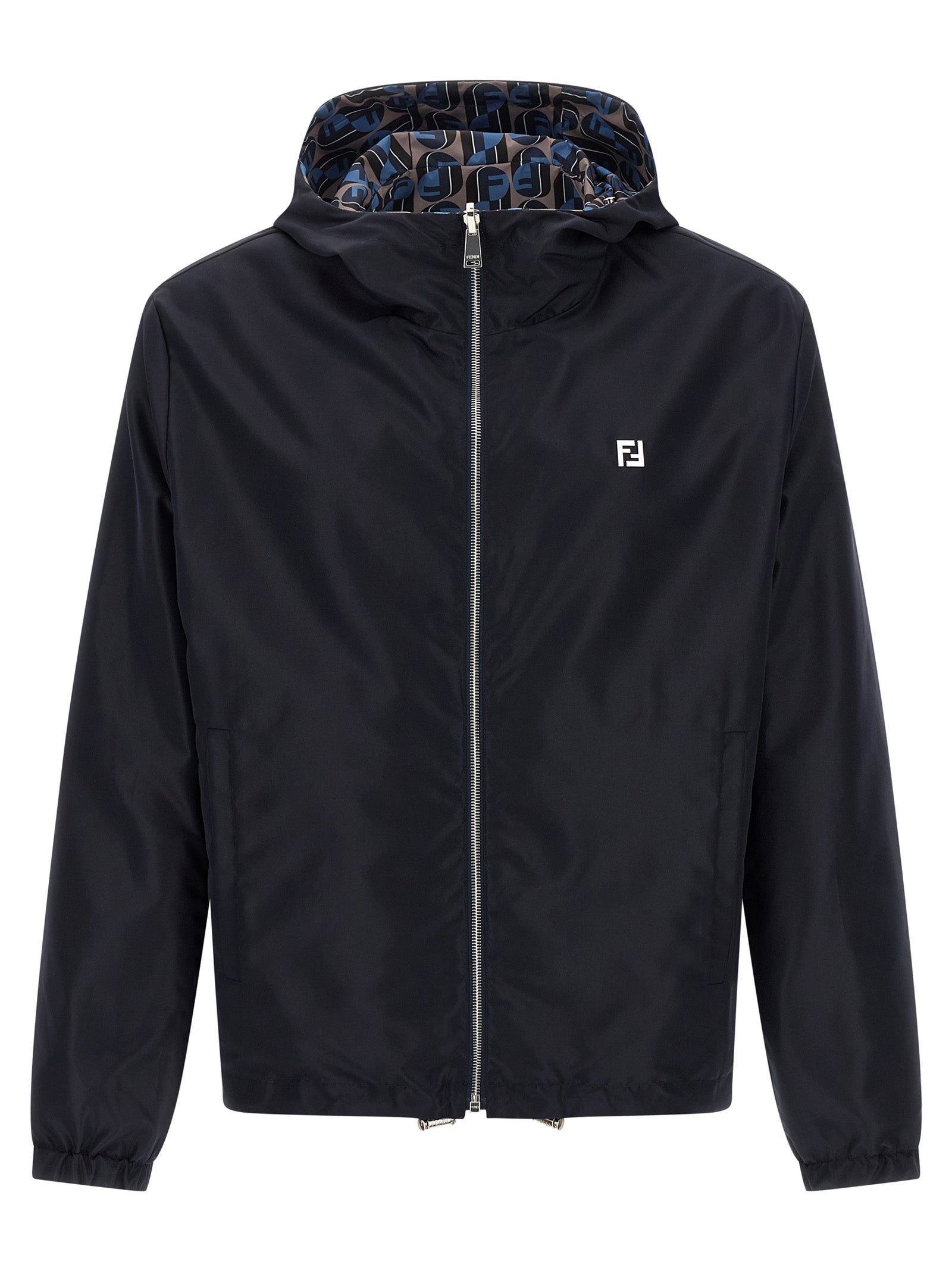 Fendi Blue Polyester Shell Jacket