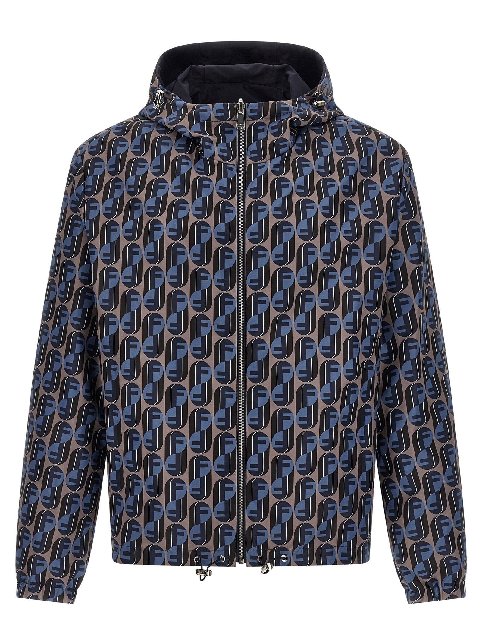Fendi Blue Polyester Shell Jacket