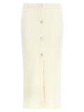 Alessandra Rich White Other Fibres Midi Skirt
