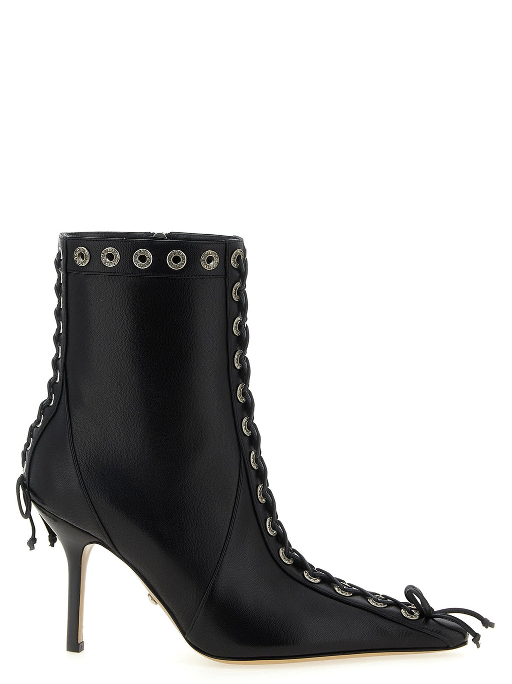 MACH & MACH Black Calfskin Ankle Boots