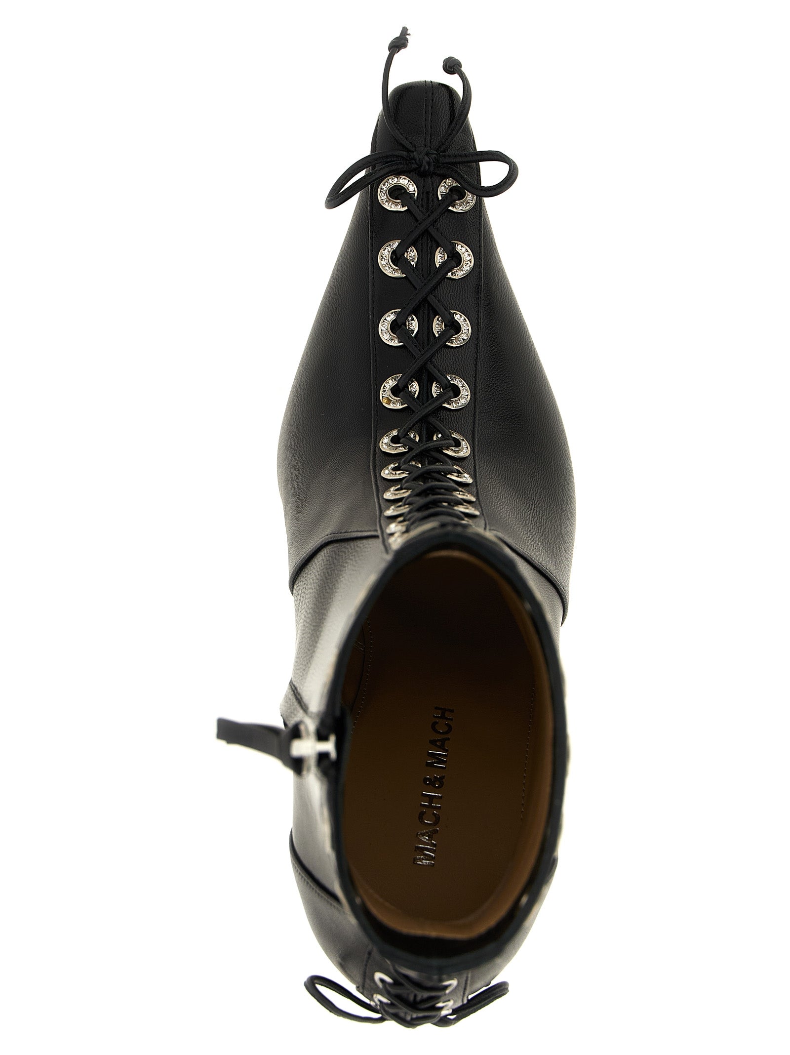 MACH & MACH Black Calfskin Ankle Boots