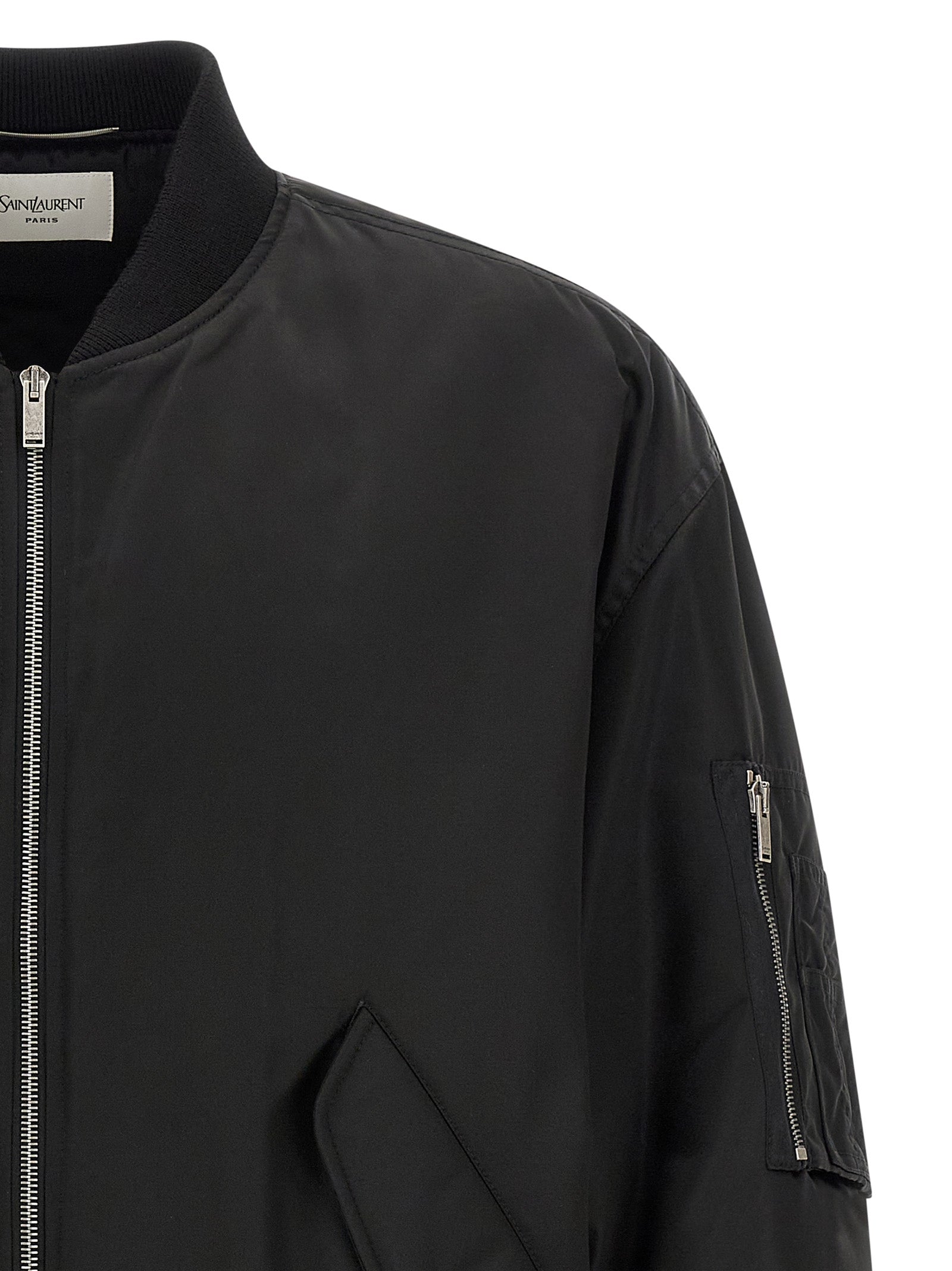 Saint Laurent Black Polyamide Bomber