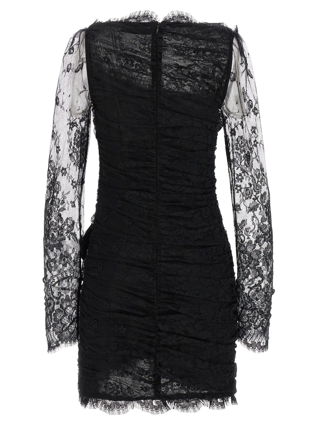 Alessandra Rich Black Organic Cotton Short Dress