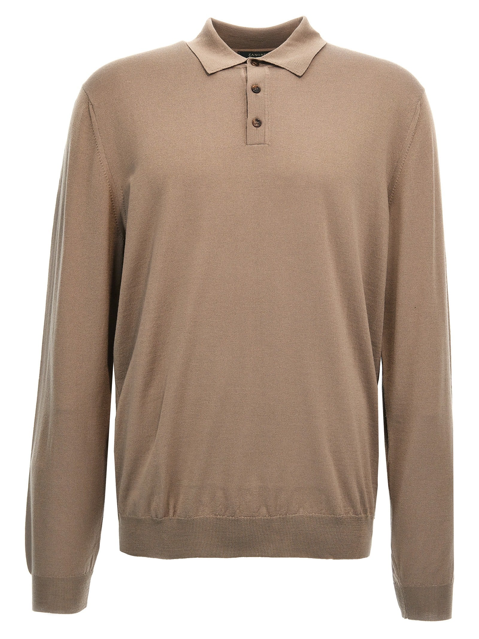 ZANONE Beige Virgin Wool Polo Shirt