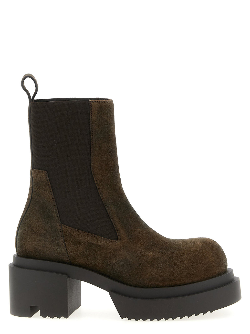 Rick Owens Brown Calfskin Ankle Boots