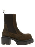 Rick Owens Brown Calfskin Ankle Boots
