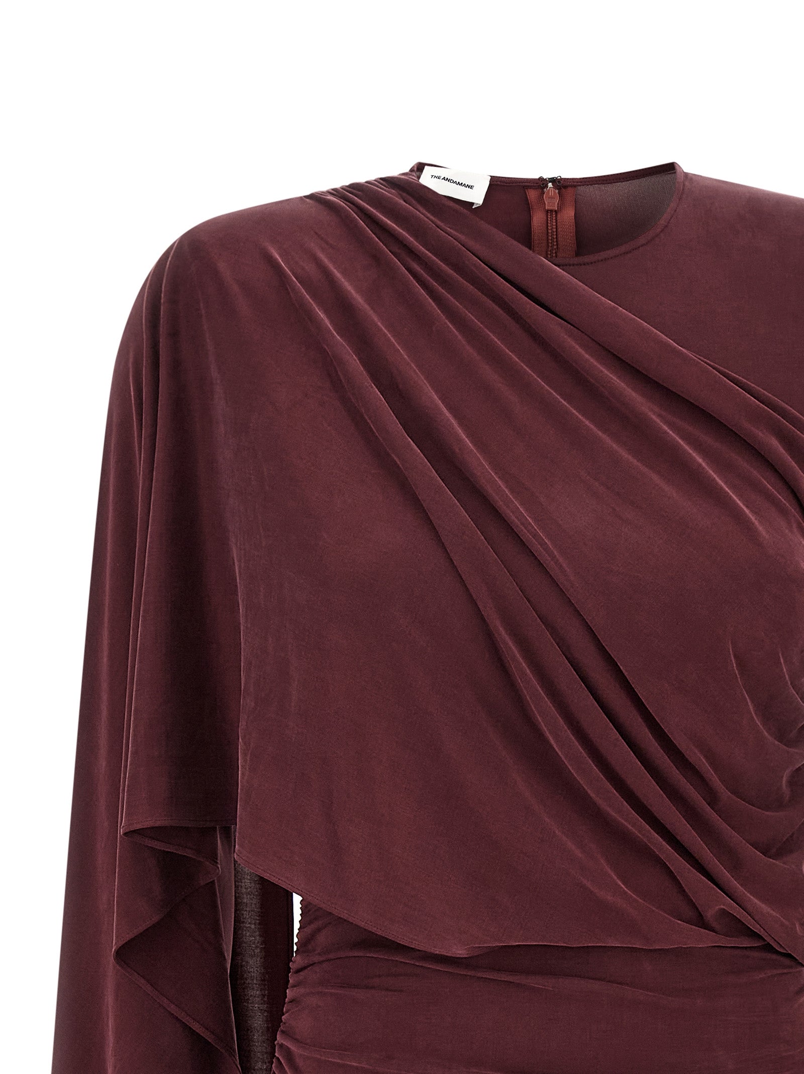 The Andamane Bordeaux Copper Short Dress The Andamane