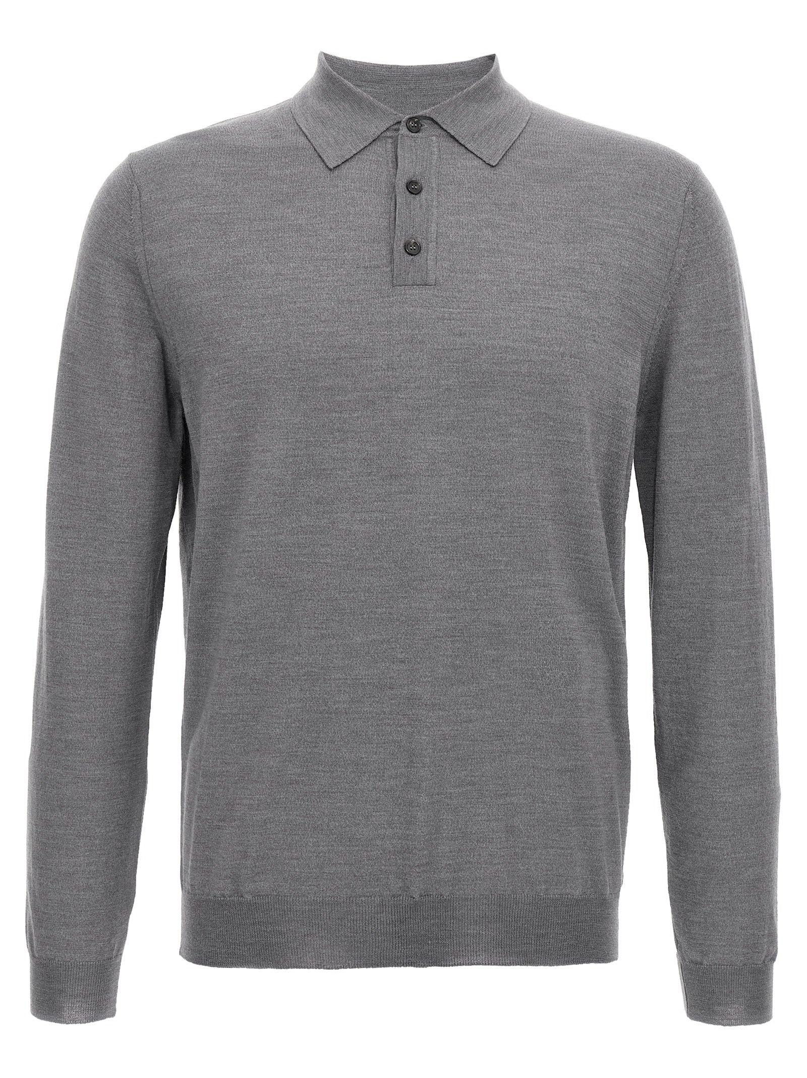 ZANONE Gray Cashmere Polo Shirt