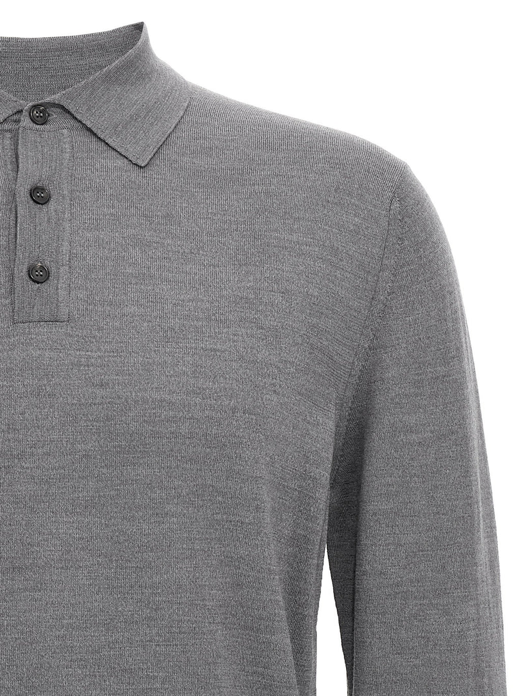 ZANONE Gray Cashmere Polo Shirt