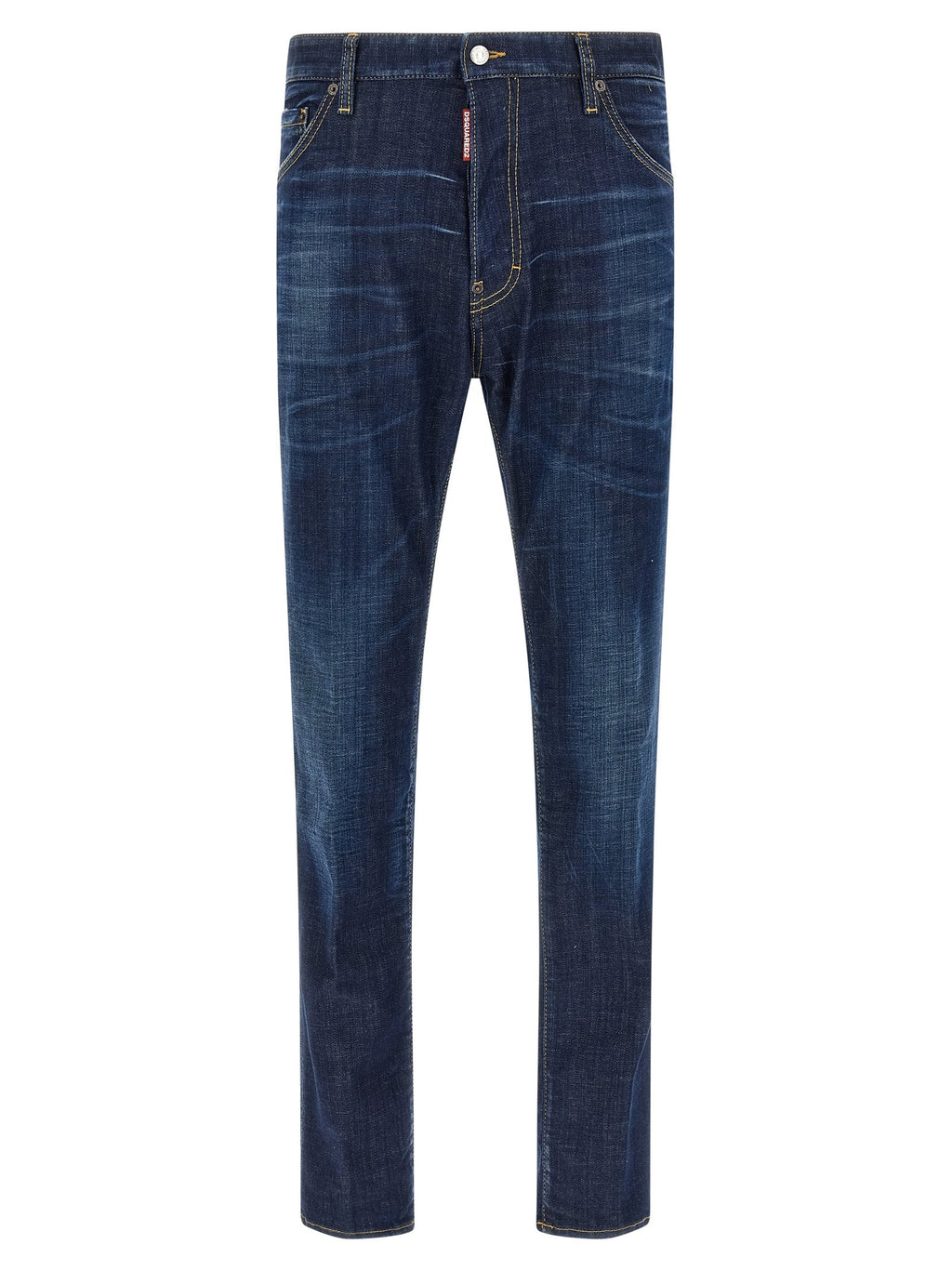 Dsquared² Blue Cotton Straight-Leg Jeans