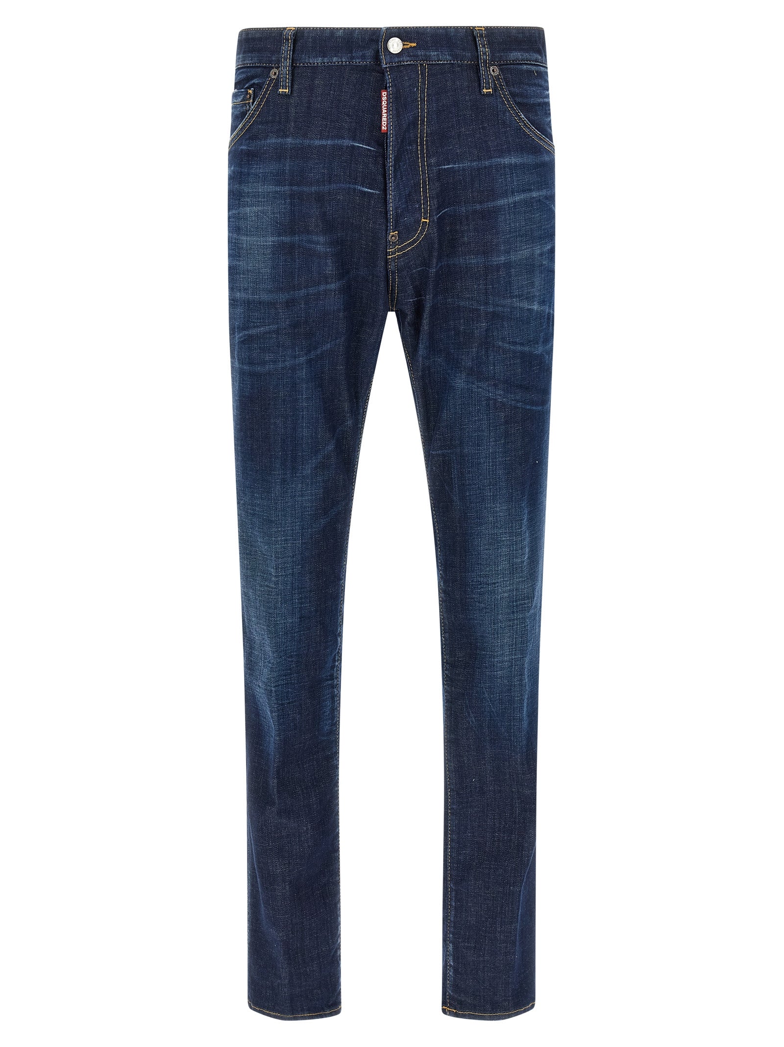 Dsquared² Blue Cotton Straight-Leg Jeans