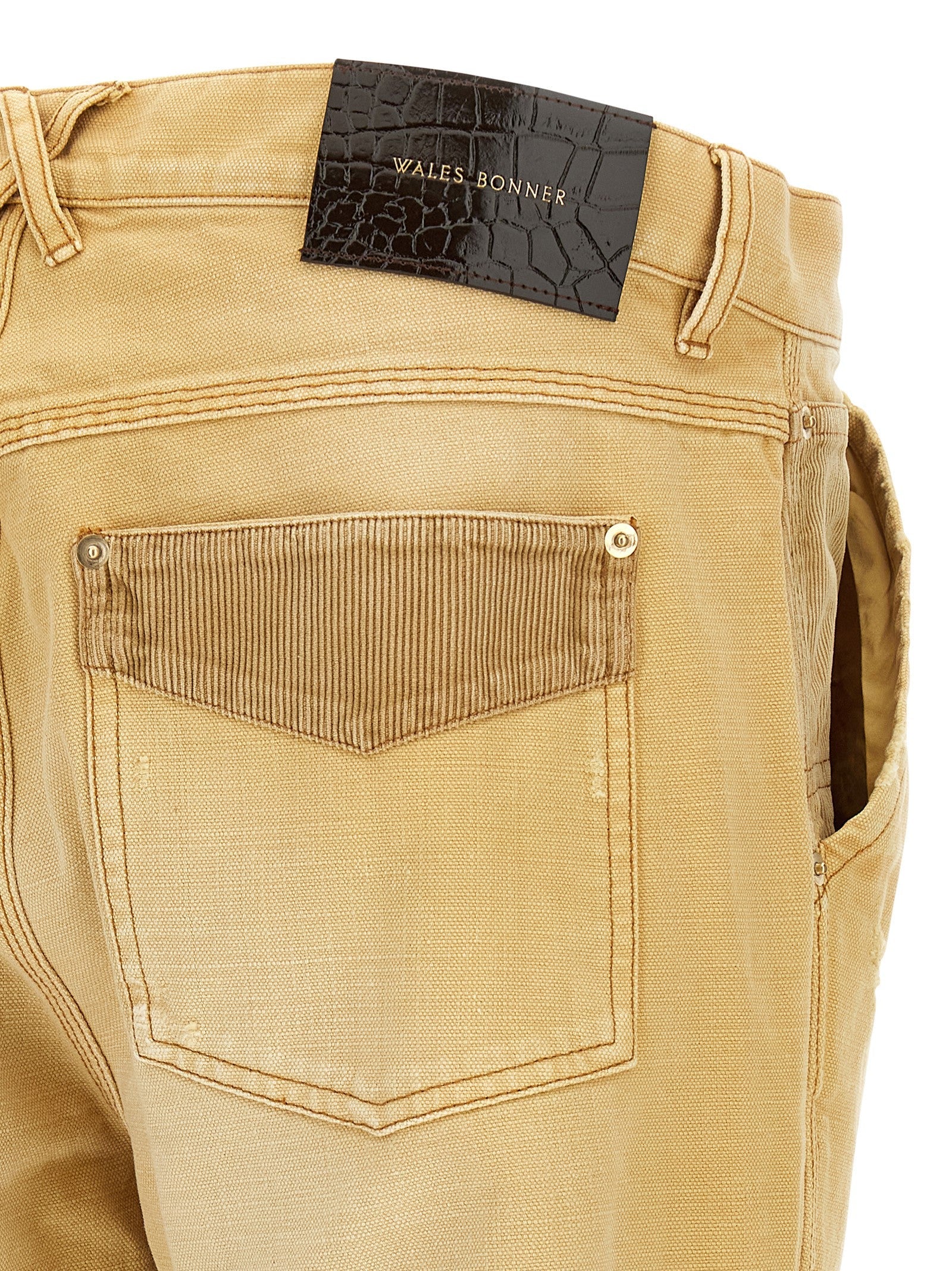 WALES BONNER Beige Cotton Casual Pants