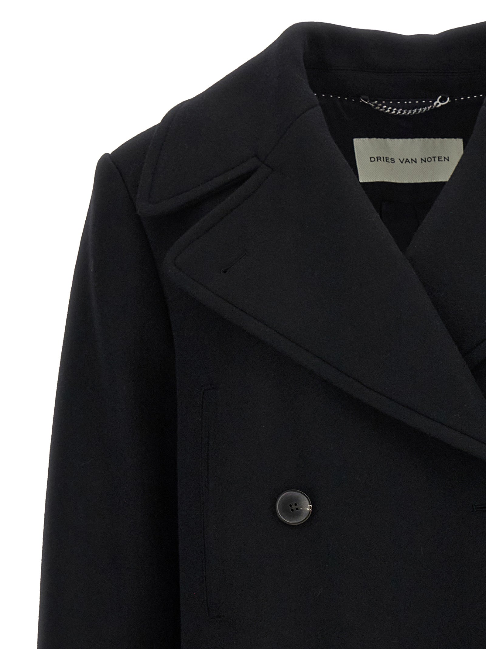Dries Van Noten Black Wool Coat