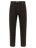 Department 5 Black Cotton Tapered Jeans