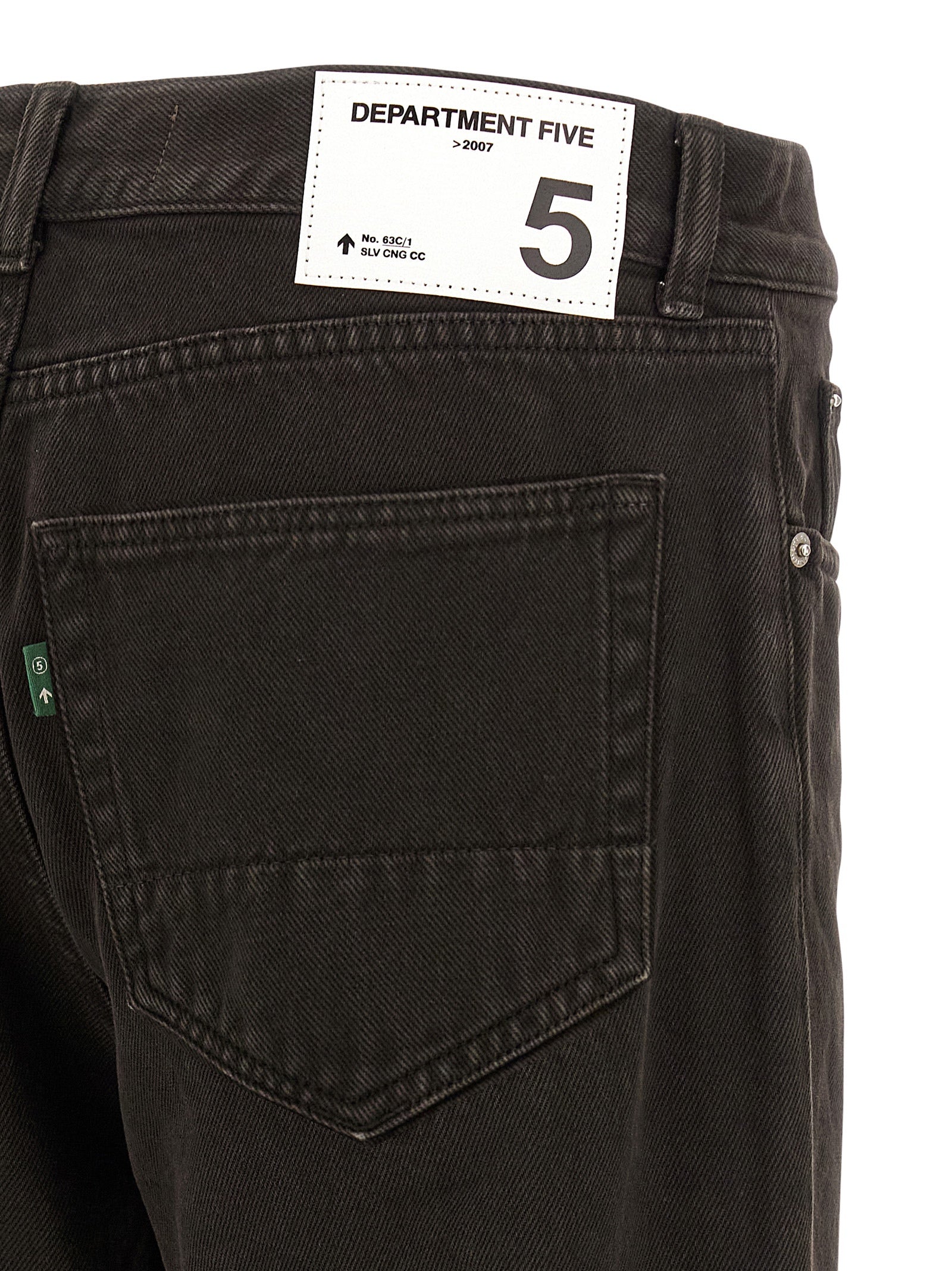 Department 5 Black Cotton Tapered Jeans