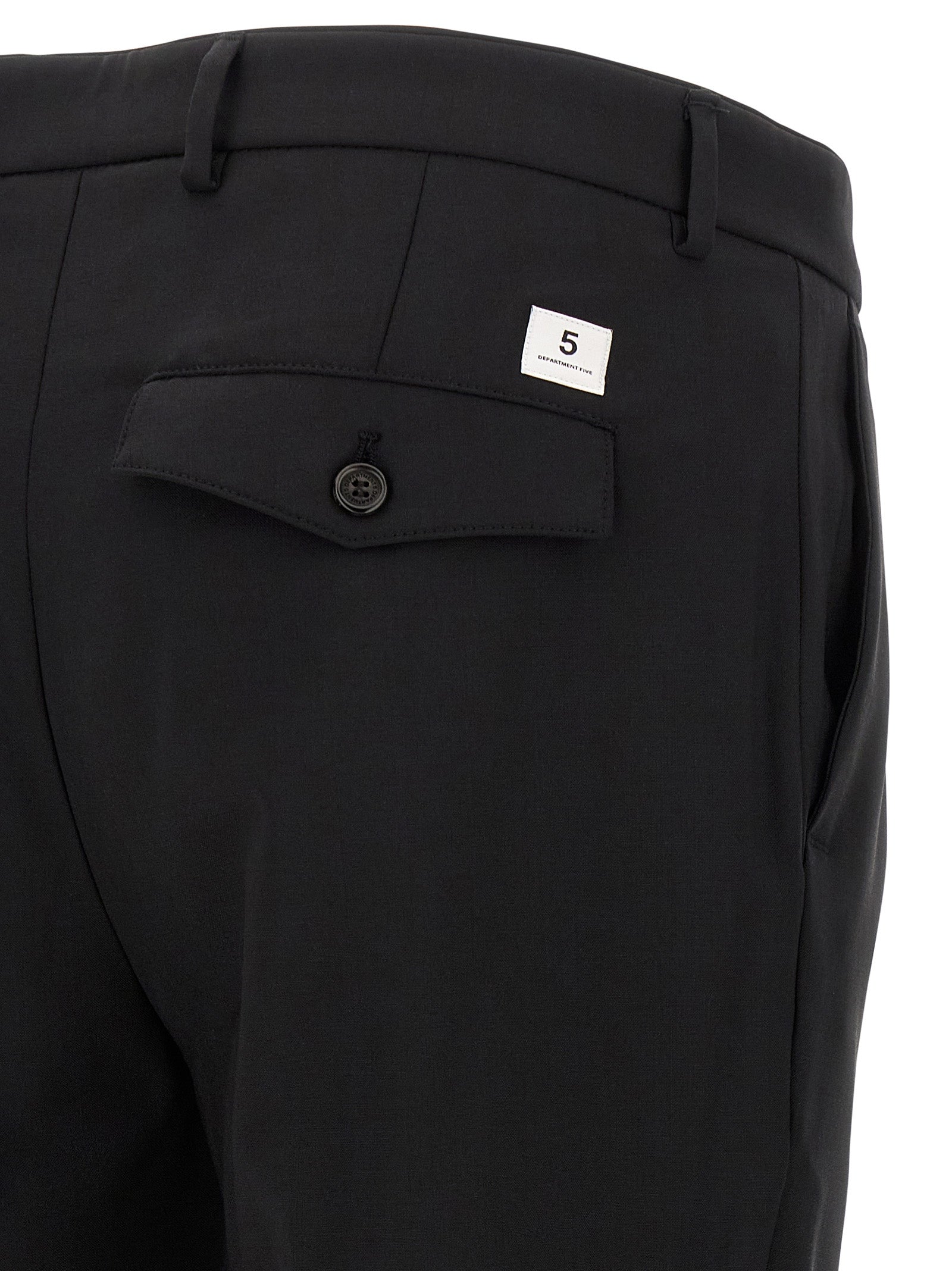 Department 5 Black Virgin Wool Cropped Pants
