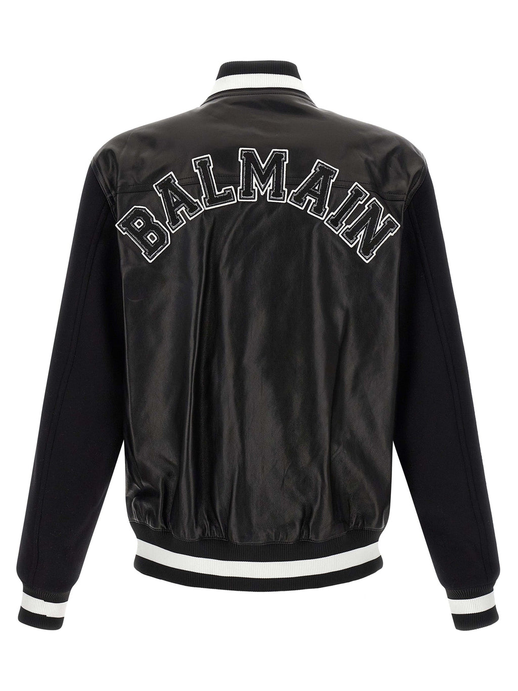 Balmain Bicolor Lamb Leather Leather Jacket