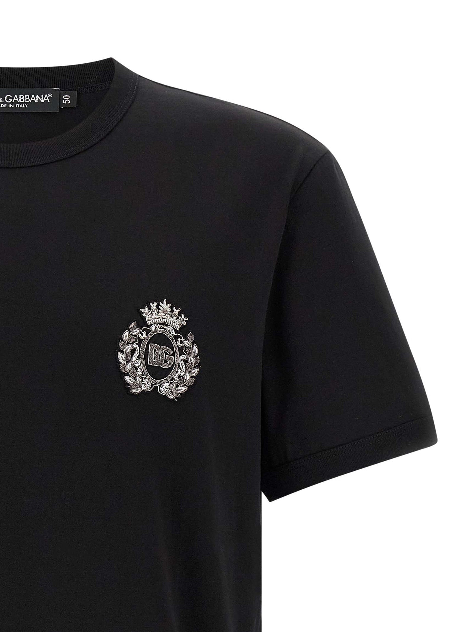 Dolce & Gabbana Black Cotton T-Shirt