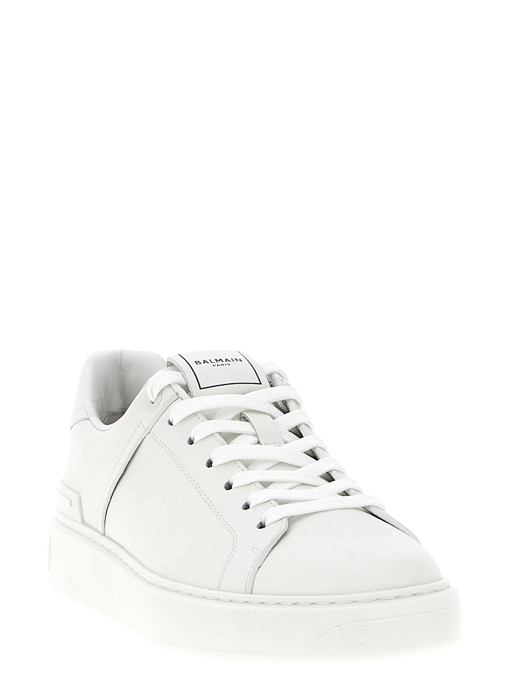 Balmain White Calfskin Low Top Sneakers