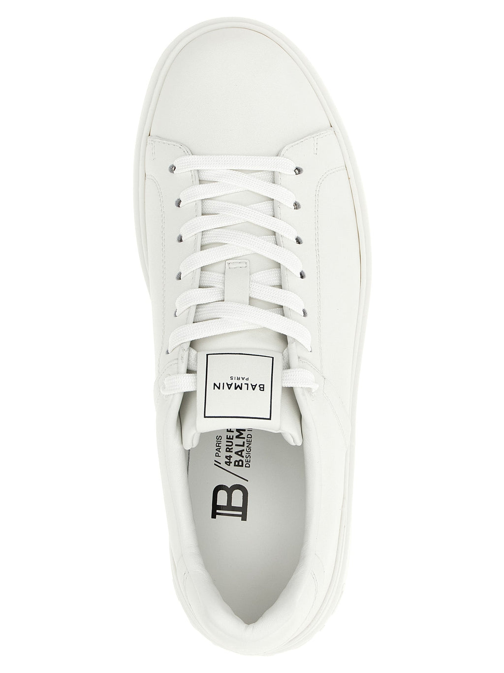 Balmain White Calfskin Low Top Sneakers