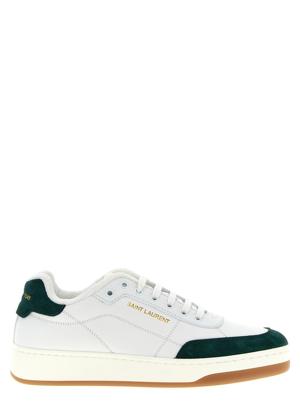 Saint Laurent Bicolor Calfskin Low Top Sneakers