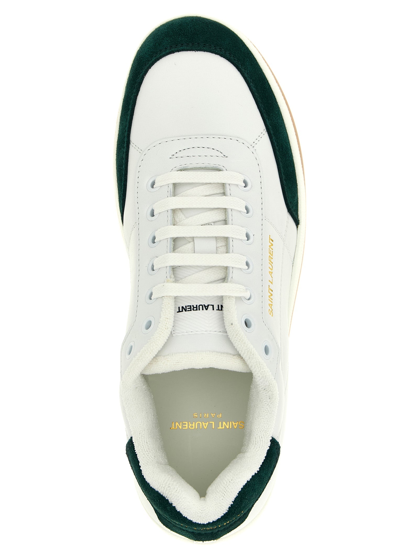 Saint Laurent Bicolor Calfskin Low Top Sneakers