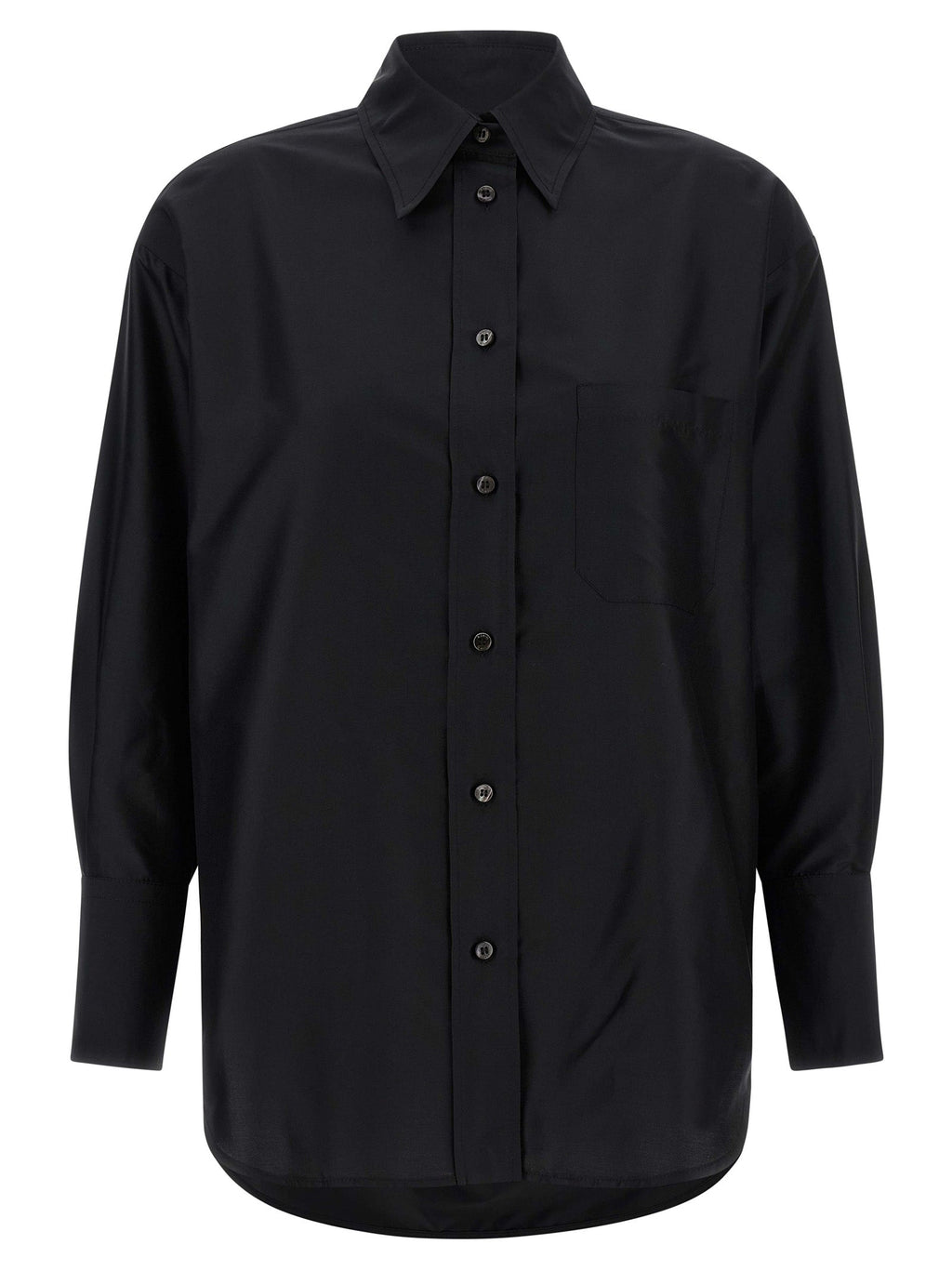 Alberto Biani Black Silk Blouse