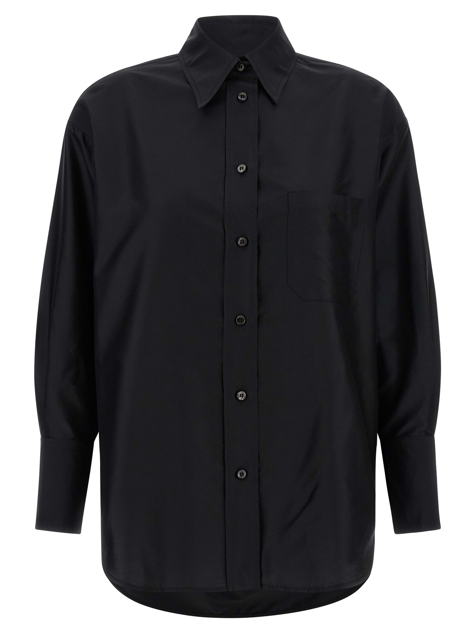 Alberto Biani Black Silk Blouse